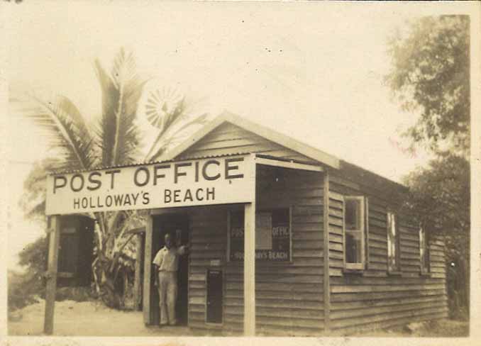 Holloways Beach Post Office 🌴 Do you remember Holloway's Beach Post Office with William Francis in the 1950s? Francis built the post office in 1951 and operated it for six years. Title: Holloways Beach Post Office Image: P31526 Photographer: Unknown